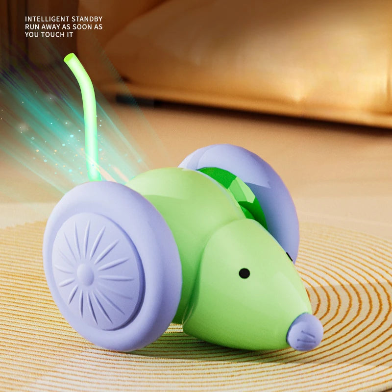 Rechargeable electric mouse toy with obstacle avoidance for cats