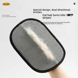 Double-sided pet grooming gloves for removing hair from dogs and cats