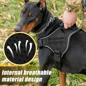 Reflective tactical-style training vest harness for dogs