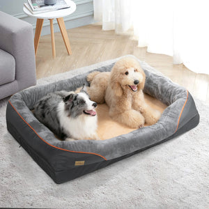 Large fleece dog bed with removable washable waterproof cover