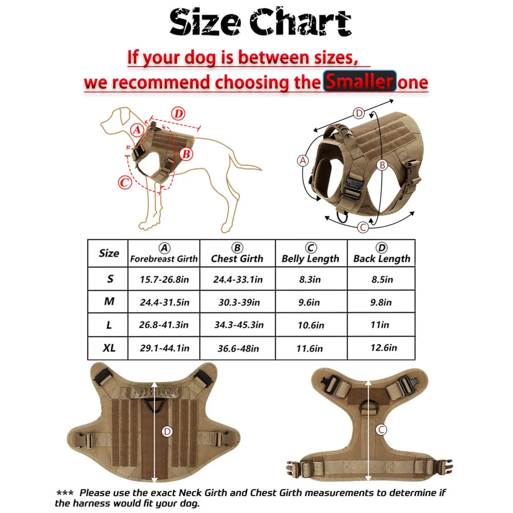 Adjustable training harness and leash set for medium to large dogs