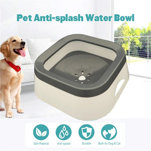 Anti-splash 1L plastic water bowl for dogs and cats