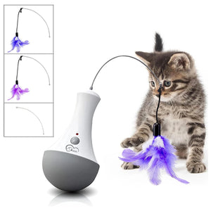 DOEL automatic feather teaser toy for interactive cat play — GoPoofy
