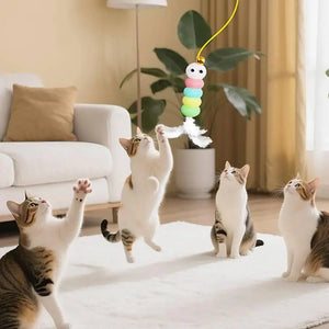 Automatic rechargeable hanging teaser toy for interactive cat play