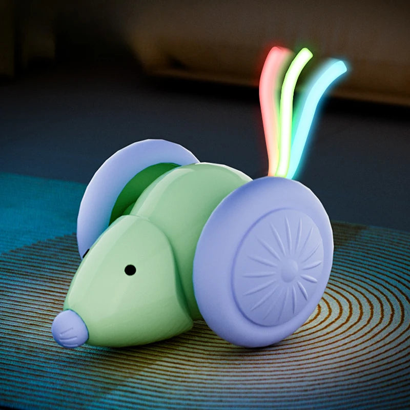 Rechargeable electric mouse toy with obstacle avoidance for cats
