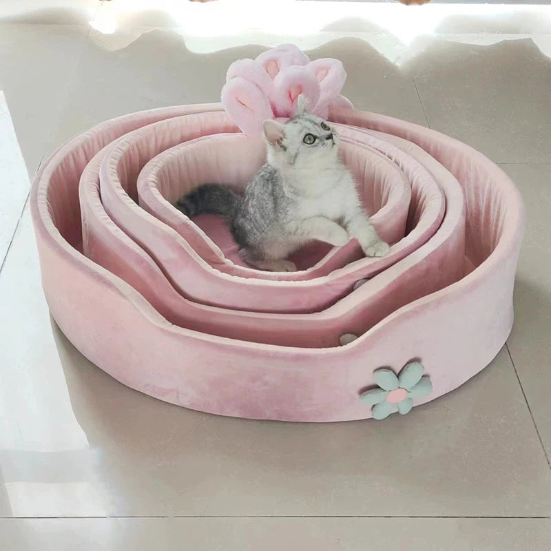 Detachable washable pet bed for dogs and cats, soft and warm for all seasons
