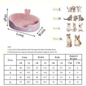 Detachable washable pet bed for dogs and cats, soft and warm for all seasons