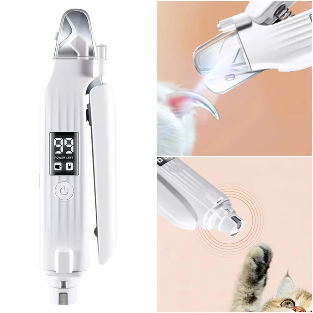 2-in-1 electric nail trimmer and grinder for dogs and cats — GoPoofy