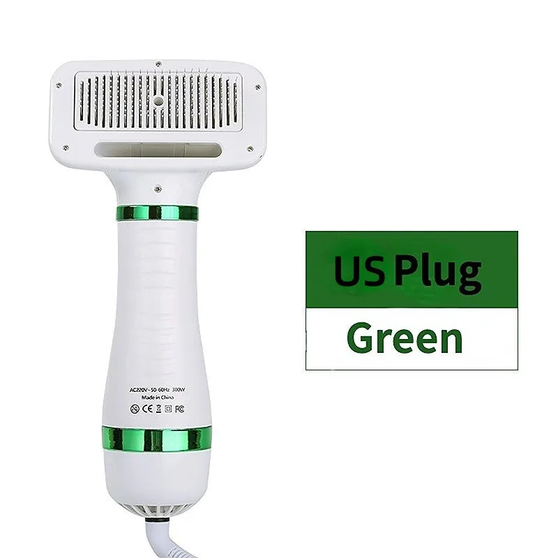 Electric 2-in-1 hair dryer and grooming comb for dogs and cats