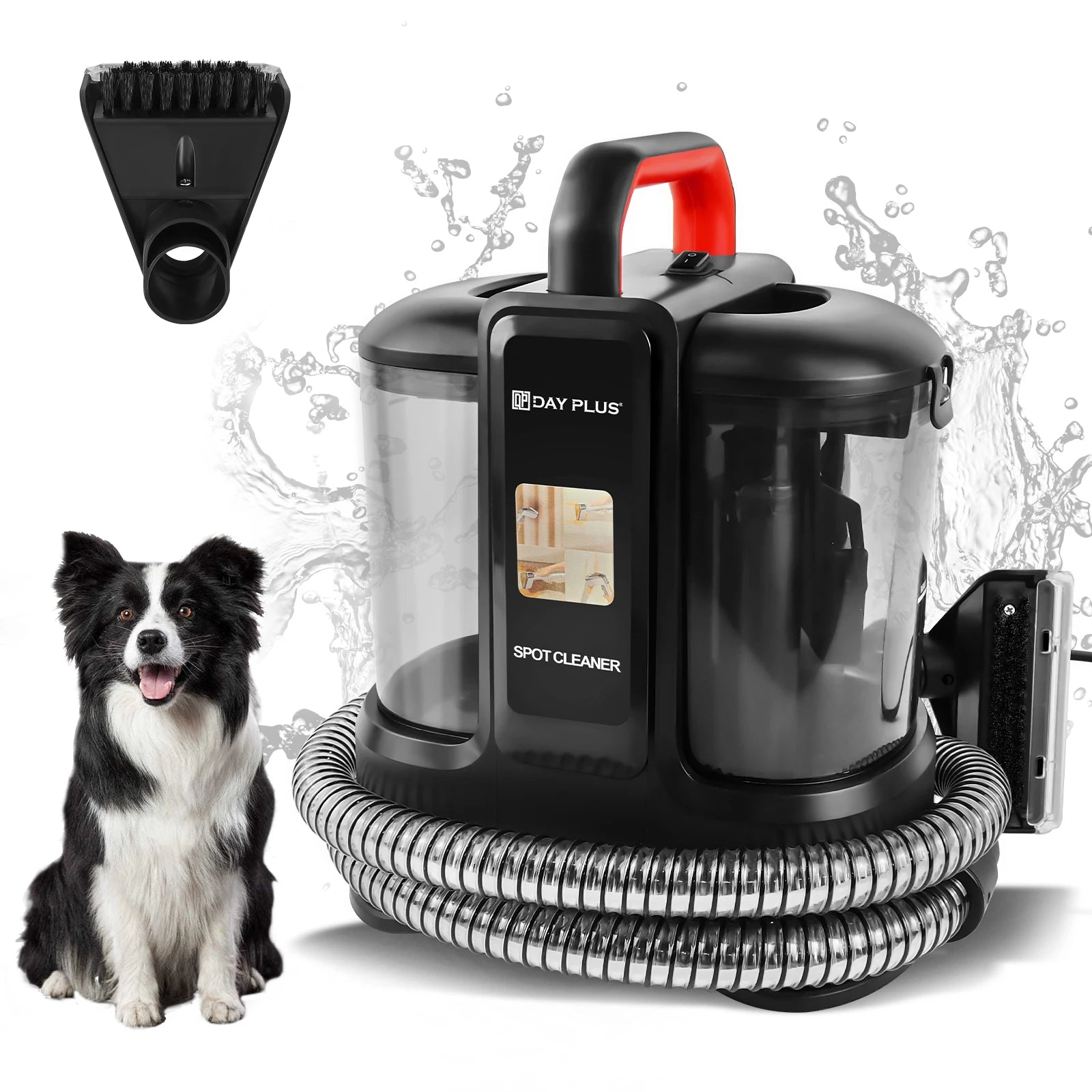 Portable spot and stain cleaning machine for pet messes and upholstery