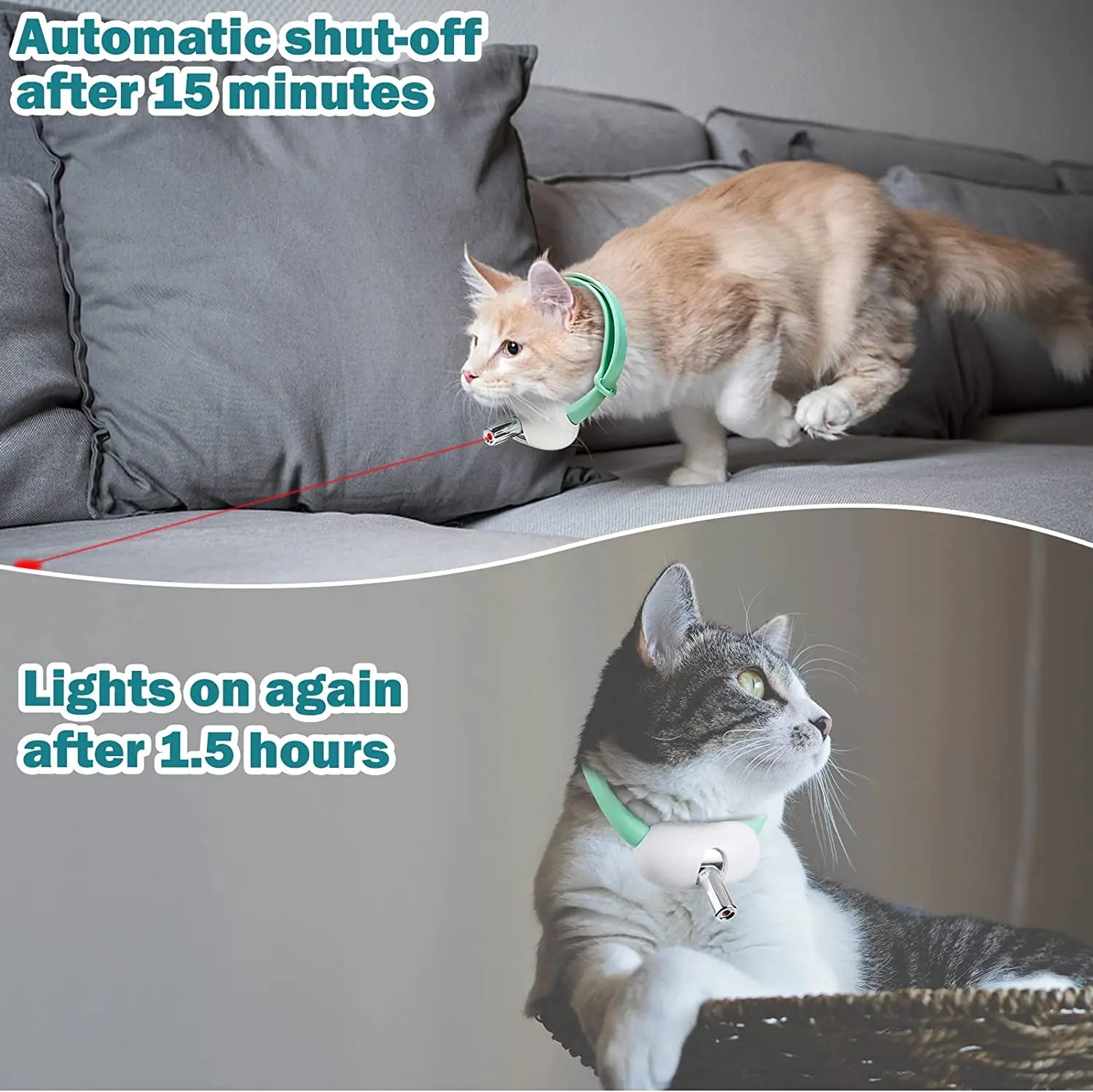 Automatic Cat Laser Toy Collar — USB Rechargeable