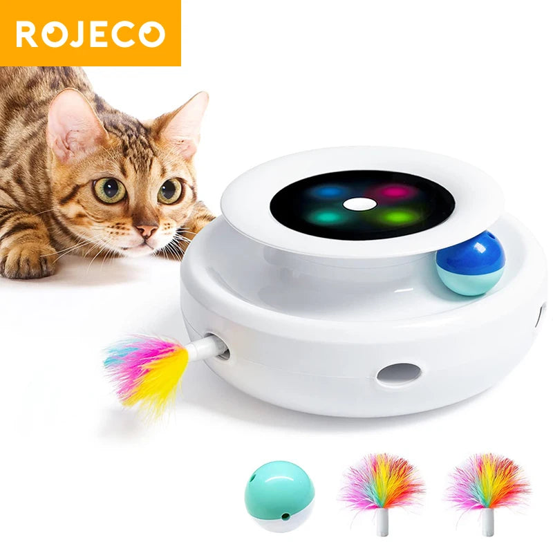 Automatic Interactive Cat Toy with Feathers & Balls