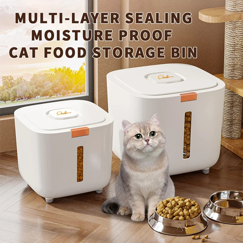 Sealed moisture-proof pet food storage barrel for dogs and cats