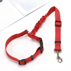 Elastic reflective nylon car seatbelt leash for dogs