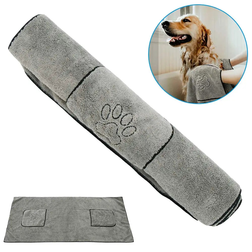 Super absorbent microfibre bath towel for dogs and cats