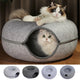 Round felt tunnel nest and scratcher for cats
