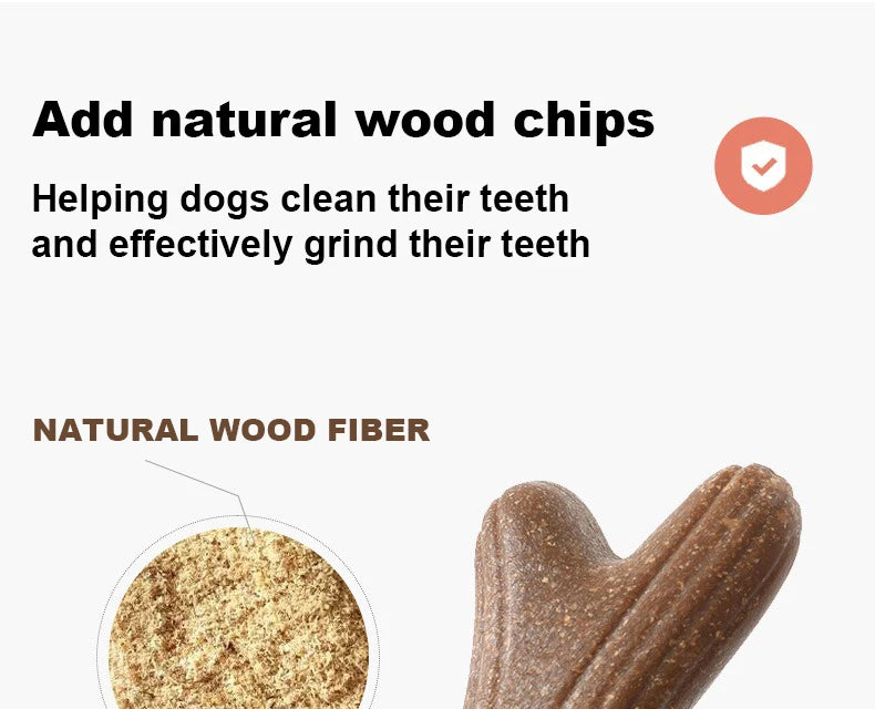 Bamboo dental chew toy for dogs to support teeth cleaning