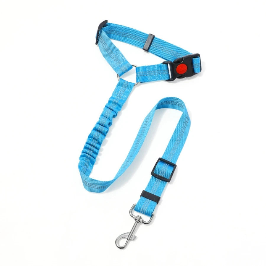 Elastic reflective nylon car seatbelt leash for dogs