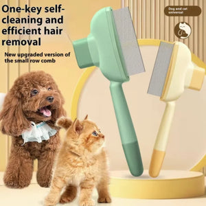 Stainless steel grooming comb for removing loose hair from dogs and cats