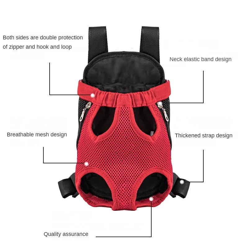 Breathable mesh pet carrier backpack for small dogs and cats