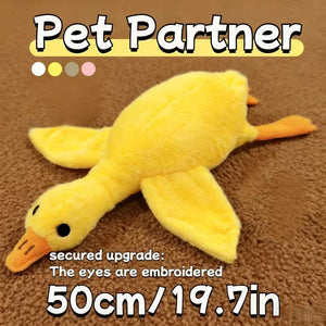 Soft plush duck companion toy for dogs and cats