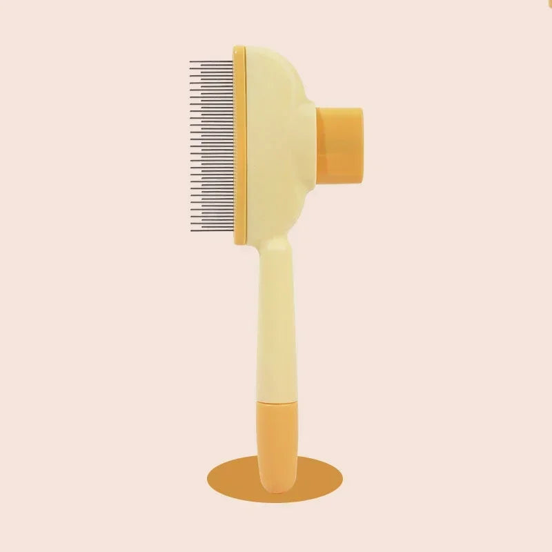 Stainless steel grooming comb for removing loose hair from dogs and cats