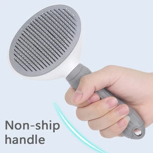 Self-cleaning hair removal grooming brush for dogs and cats