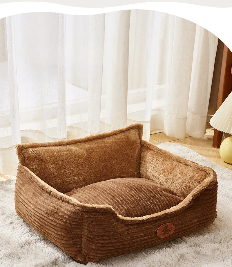 Washable corduroy pet sofa bed for small to medium dogs and cats