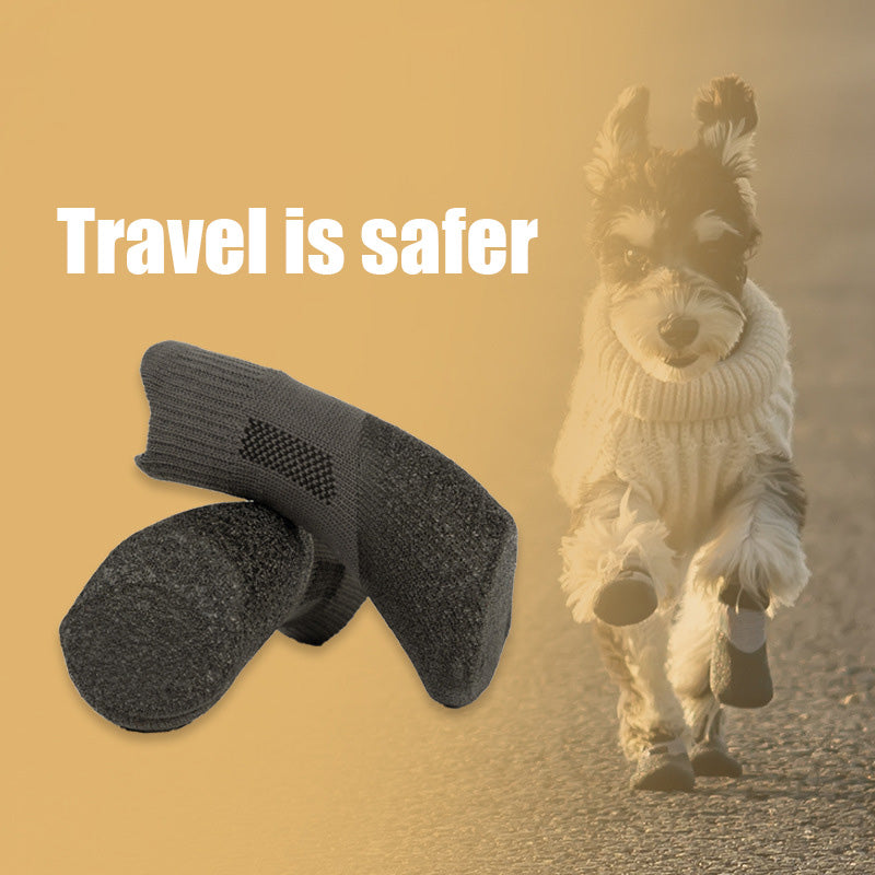 Antifreeze snow boots with soft lining for dog paw protection