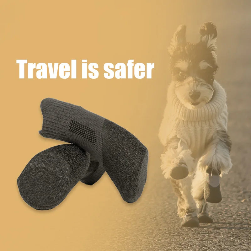 Antifreeze snow boots with soft lining for dog paw protection