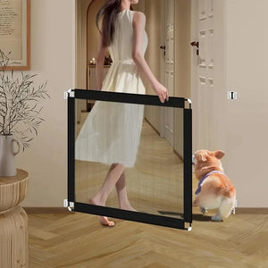 Foldable breathable mesh safety gate for dogs