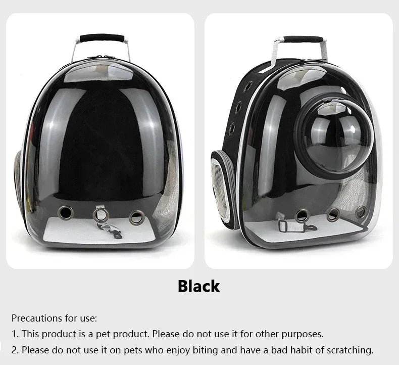 Transparent bubble backpack pet carrier for cats and small dogs