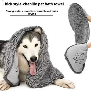 Quick-dry coral fleece bath towel for dogs and cats