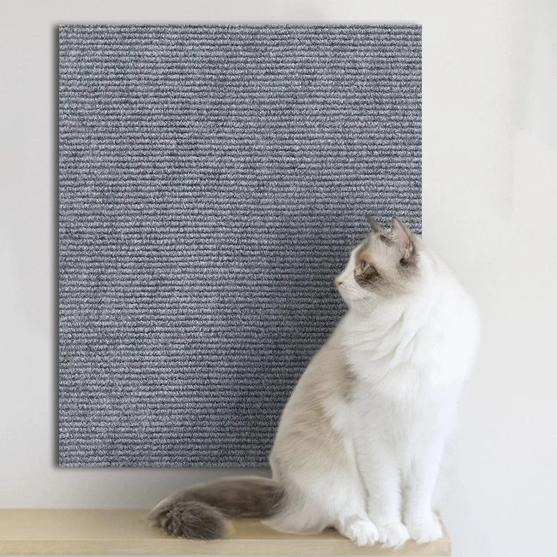 Compact self-adhesive scratch pad to protect furniture from cats