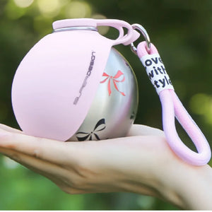Leak-proof stainless steel water bottle with bowl attachment for dogs