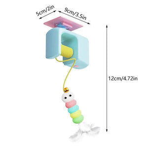 Automatic rechargeable hanging teaser toy for interactive cat play