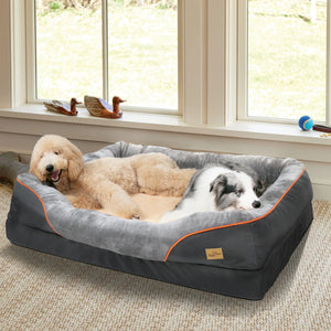 Large fleece dog bed with removable washable waterproof cover