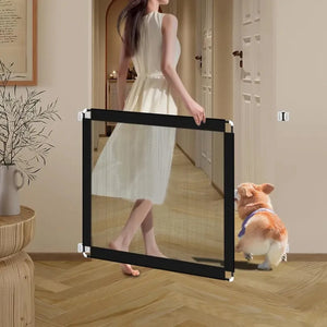 Foldable breathable mesh safety gate for dogs