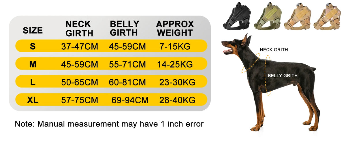 Reflective tactical-style training vest harness for dogs