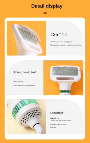 Electric 2-in-1 hair dryer and grooming comb for dogs and cats