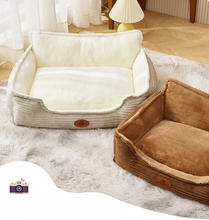 Washable corduroy pet sofa bed for small to medium dogs and cats