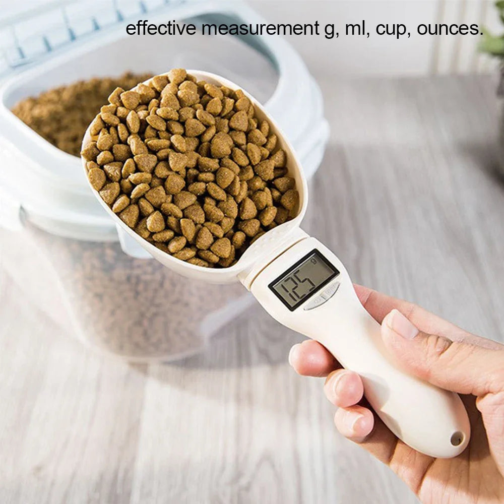 Digital food measuring scoop scale with LED display for pet food