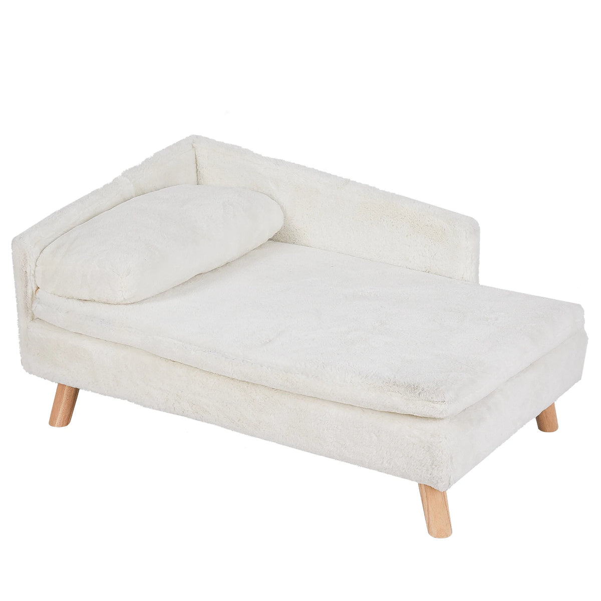 Elevated Nordic-style pet bed with wood legs for small dogs and cats