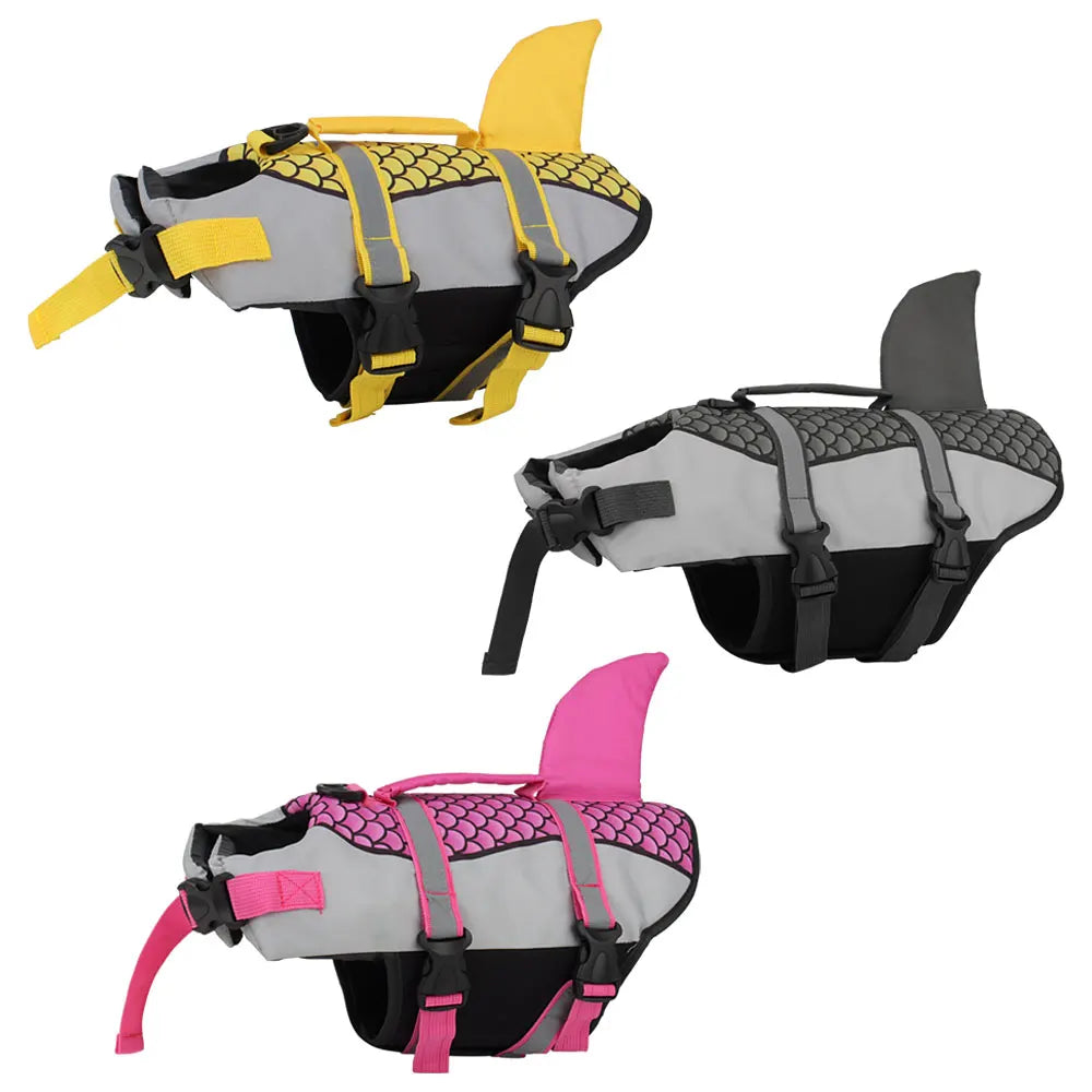 Shark-print swim vest life jacket for dogs