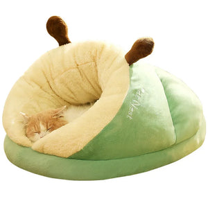 Soft coral fleece pet bed with removable washable cover for small dogs and cats