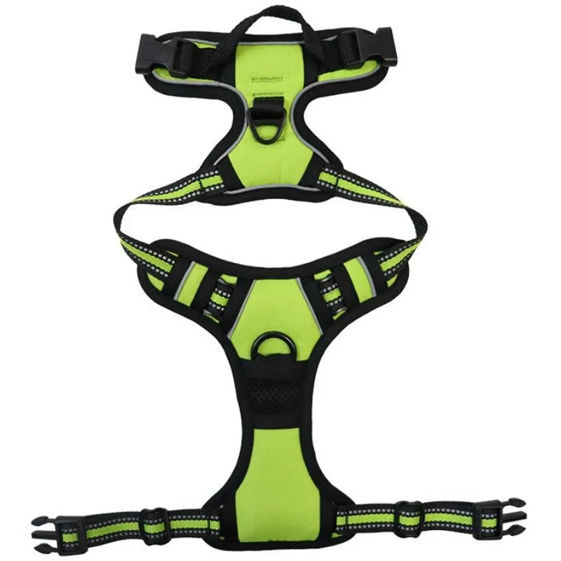 Reflective breathable nylon vest harness for small to large dogs