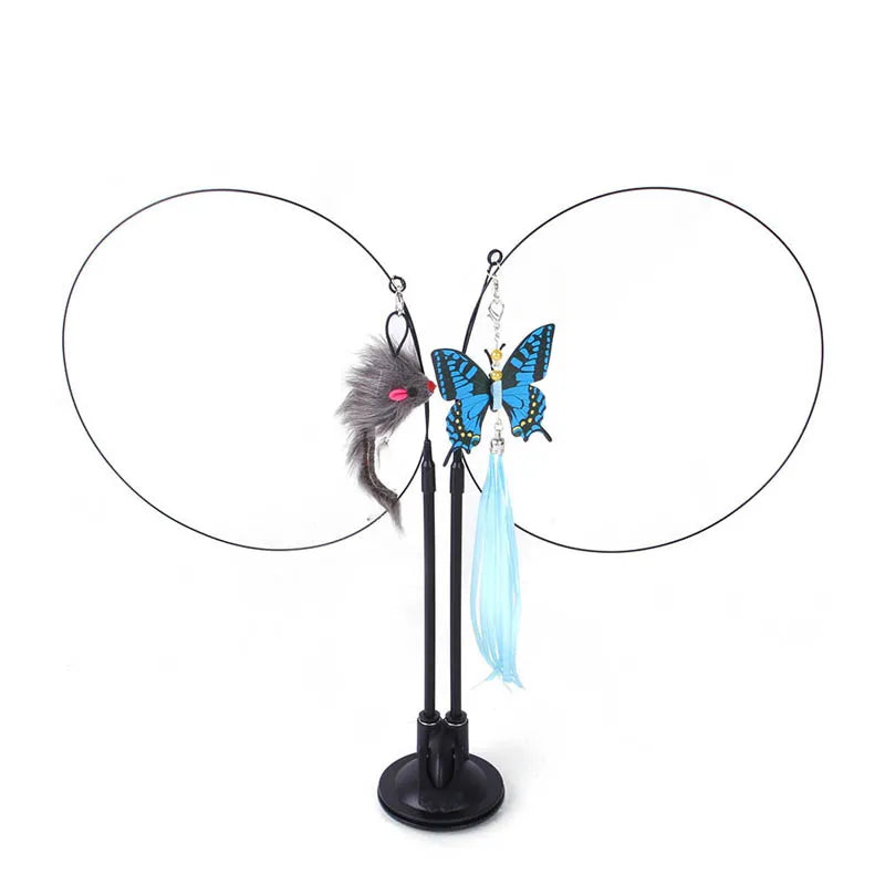 Interactive Cat Toy with Feather & Bell - GoPoofy