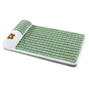 Corduroy sofa-style dog bed with removable washable cover