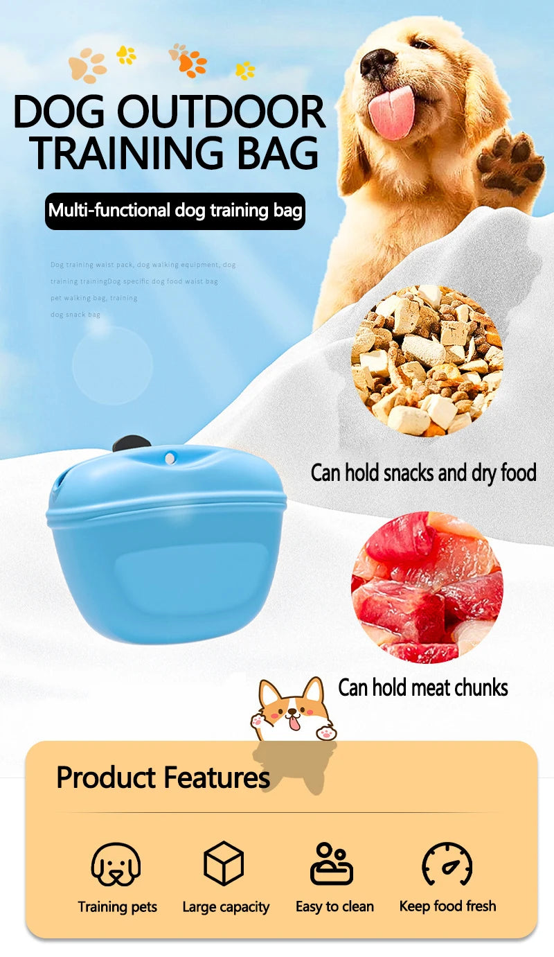 Silicone treat waist bag for outdoor dog training