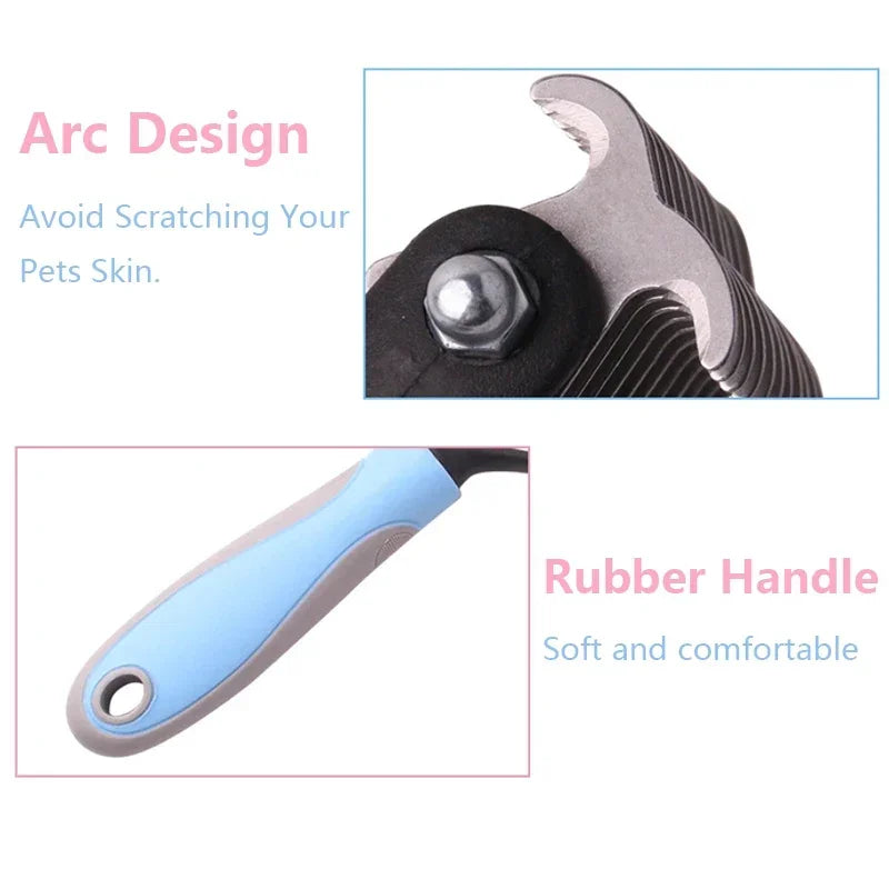 Two-sided stainless steel deshedding comb for dogs and cats
